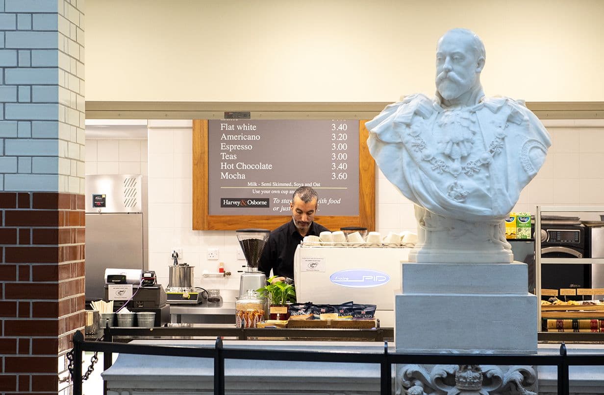 Bust of King Edward VII in the UKSC cafe