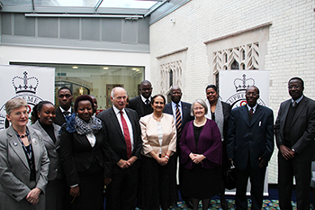 Kenyan delegation pictured with Lord Neuberger, Lady Hale and Chief Executive, Jenny Rowe