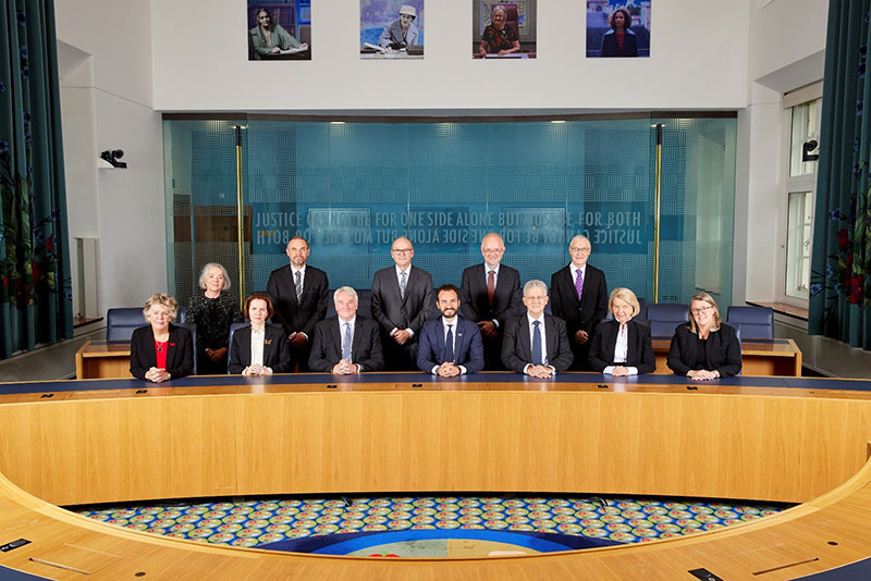 Official Photograph in Courtroom 2 of Senior UK Judiciary and Judges of the European Court of Human Rights 